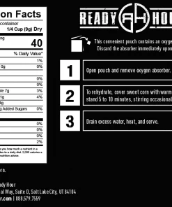 Vegetables Ready Hour Freeze-Dried Corn Case Pack