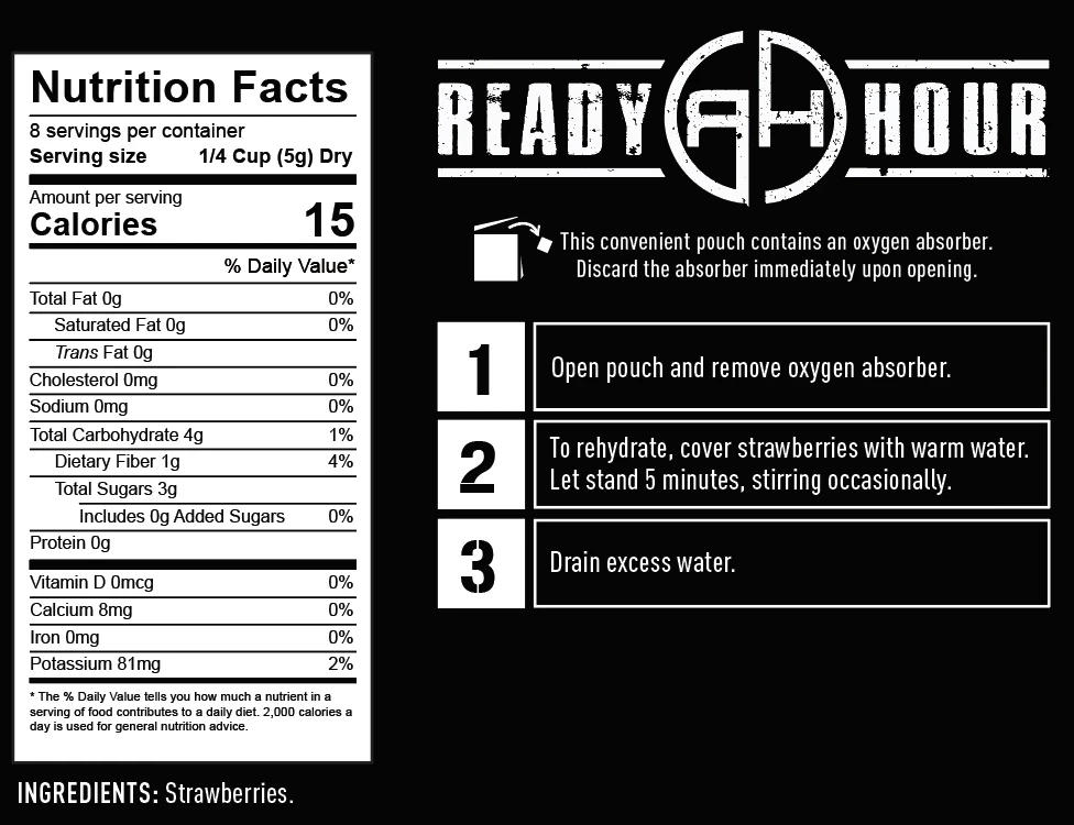 Fruits Ready Hour Freeze-Dried Strawberries Case Pack 3 Fruits Ready Hour Freeze-Dried Strawberries Case Pack