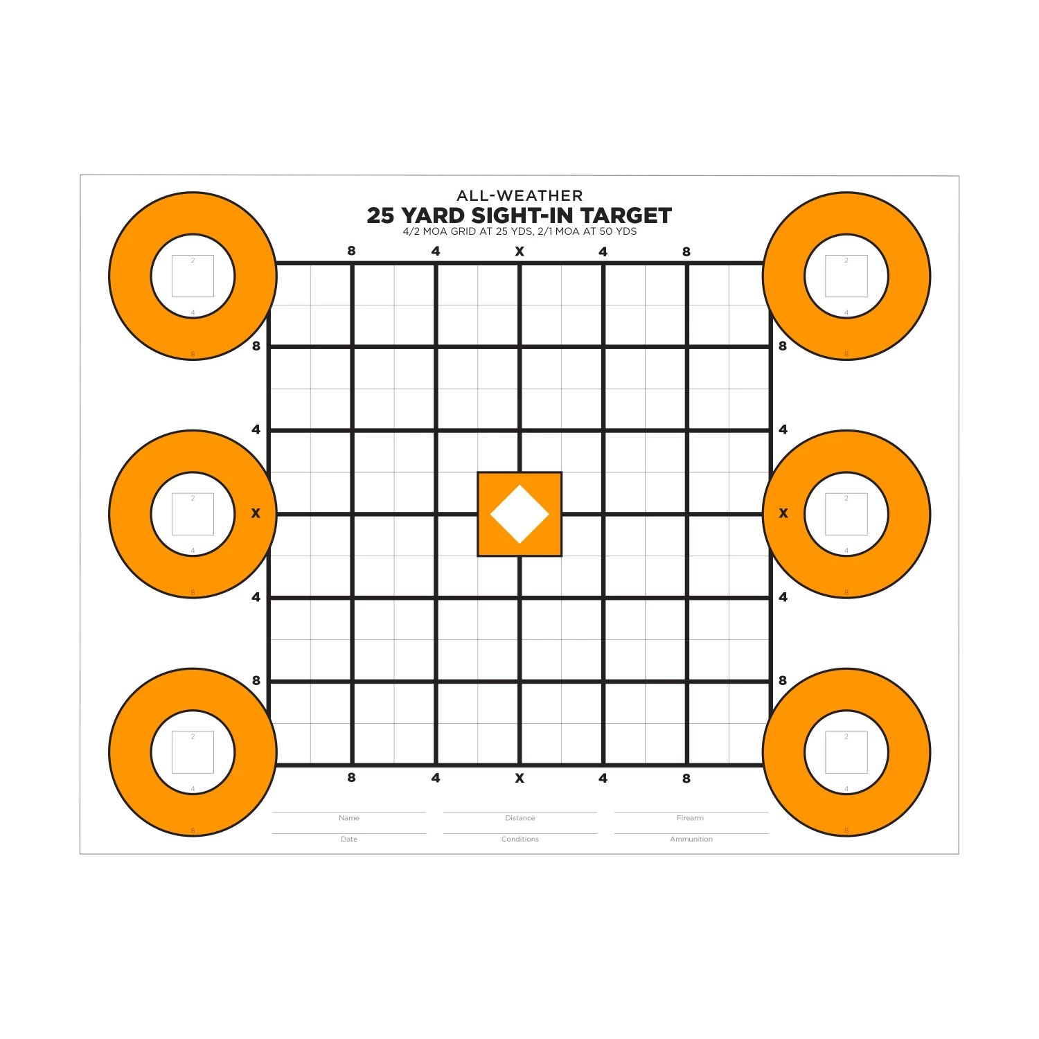 Rite In The Rain Weatherproof Zeroing Target, 8.5" X 11" 2 Rite In The Rain Weatherproof Zeroing Target, 8.5" X 11"
