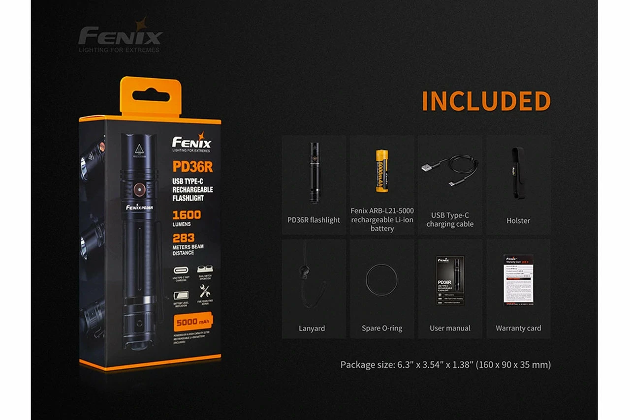 Fenix PD36R 1600 Lumens Rechargeable Flashlight Flashlights 16 Fenix PD36R 1600 Lumens Rechargeable Flashlight Flashlights