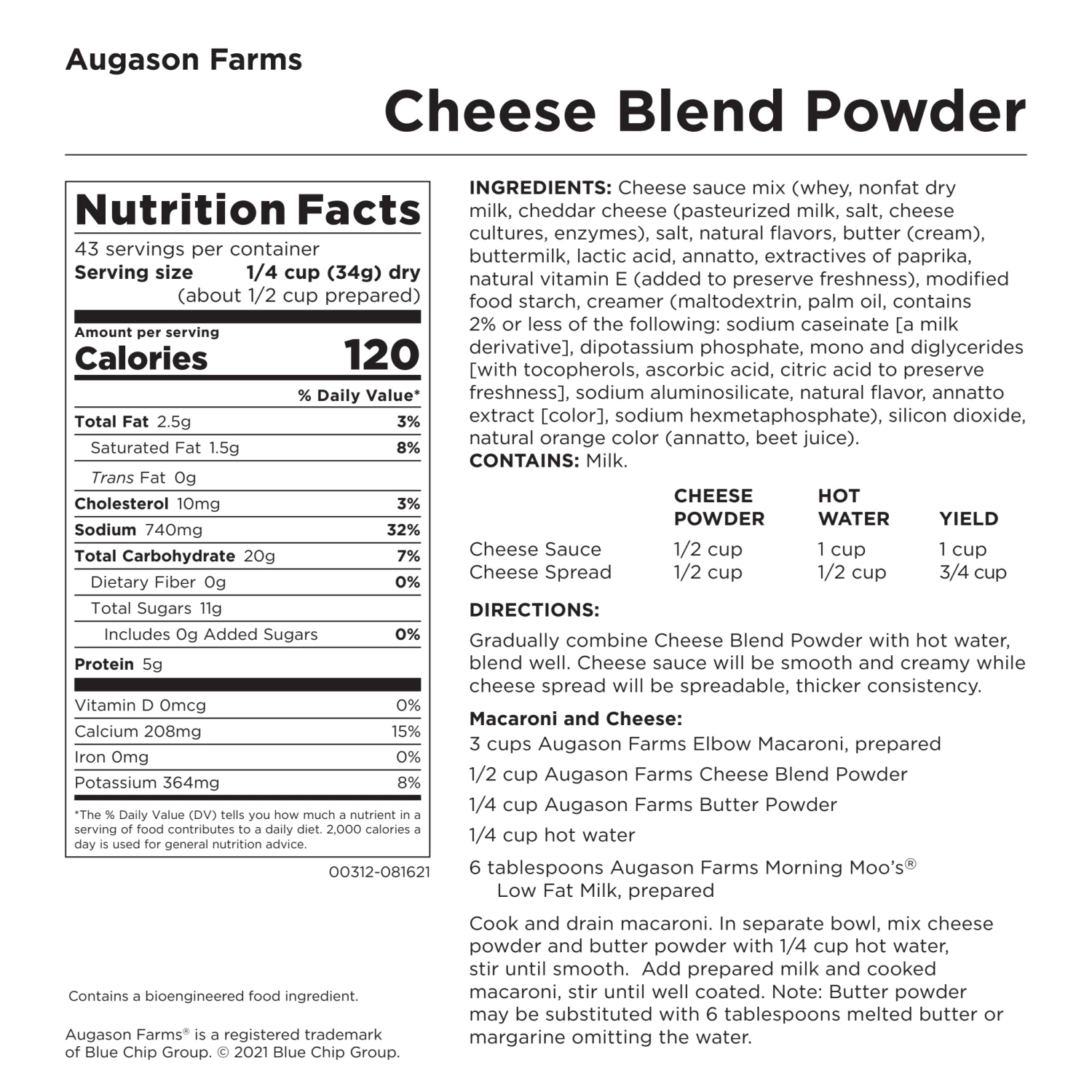 Food & Food Storage Augason Farms Cheese Blend Powder 9 Food & Food Storage Augason Farms Cheese Blend Powder