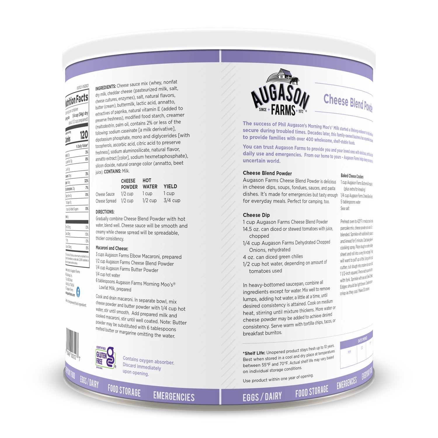 Food & Food Storage Augason Farms Cheese Blend Powder 2 Food & Food Storage Augason Farms Cheese Blend Powder