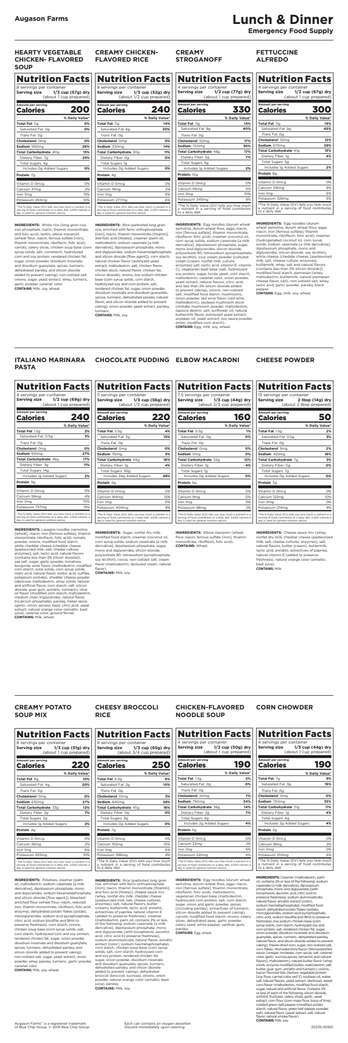 Augason Farms Emergency Food Supply Lunch & Dinner Pail 13 Augason Farms Emergency Food Supply Lunch & Dinner Pail