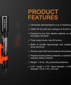 Flashlights FENIX WF05E 85 LUMENS INTRINSICALLY SAFE FLASHLIGHT 14 Flashlights FENIX WF05E 85 LUMENS INTRINSICALLY SAFE FLASHLIGHT