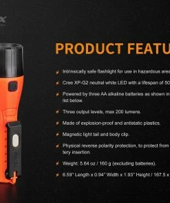 FENIX WF11E 200 LUMENS INTRINSICALLY SAFE FLASHLIGHT 14 FENIX WF11E 200 LUMENS INTRINSICALLY SAFE FLASHLIGHT