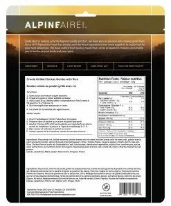 Backpacking Meals AlpineAire Creole Grilled Chicken Gumbo With Rice