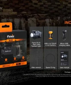FENIX GL22 750 LUMENS TAC LIGHT WITH RED LASER SIGHT - 750 LUMENS Flashlights