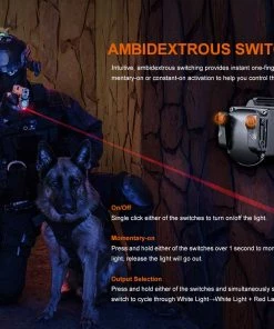 FENIX GL22 750 LUMENS TAC LIGHT WITH RED LASER SIGHT - 750 LUMENS Flashlights