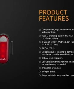 Gear Fenix BC05R Rechargeable Bicycle Tail Light
