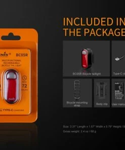 Gear Fenix BC05R Rechargeable Bicycle Tail Light