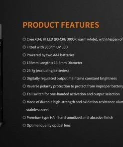 FENIX LD05V2.0 100 LUMENS PENLIGHT WITH UV LIGHT Flashlights 19 FENIX LD05V2.0 100 LUMENS PENLIGHT WITH UV LIGHT Flashlights