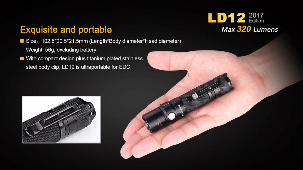FENIX LD12 320 LUMENS EDC POCKET FLASHLIGHT Flashlights 13 FENIX LD12 320 LUMENS EDC POCKET FLASHLIGHT Flashlights