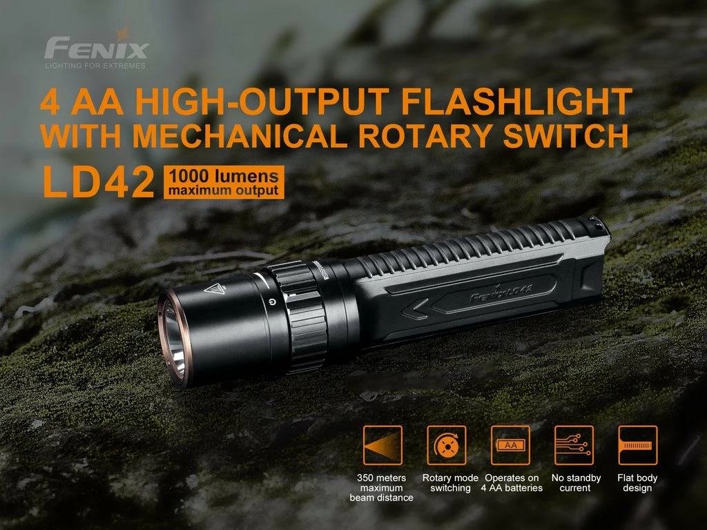 Flashlights FENIX LD42 1000 LUMENS HIGH-OUTPUT OUTDOOR FLASHLIGHT 11 Flashlights FENIX LD42 1000 LUMENS HIGH-OUTPUT OUTDOOR FLASHLIGHT