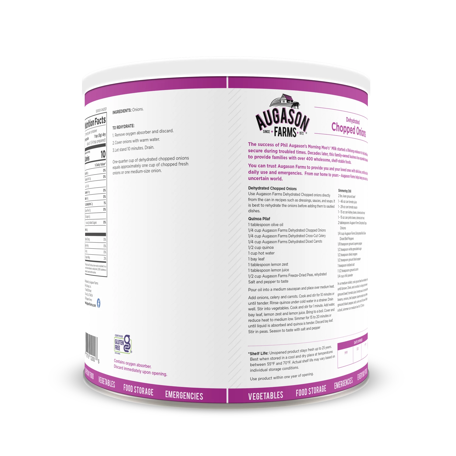 Augason Farms Dehydrated Chopped Onions 2 Augason Farms Dehydrated Chopped Onions