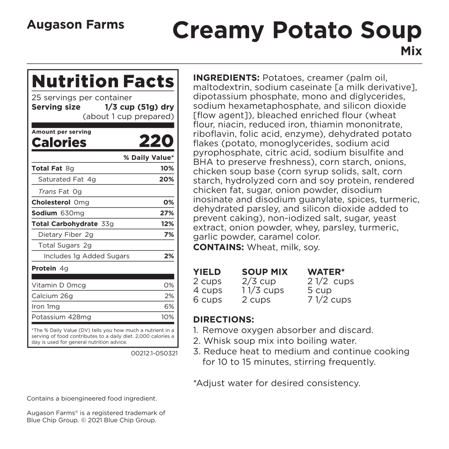 Augason Farms Creamy Potato Soup Mix Food & Food Storage 9 Augason Farms Creamy Potato Soup Mix Food & Food Storage