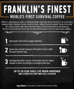 Franklin's Finest Survival Coffee (720 Servings, 1 Bucket) Food & Food Storage