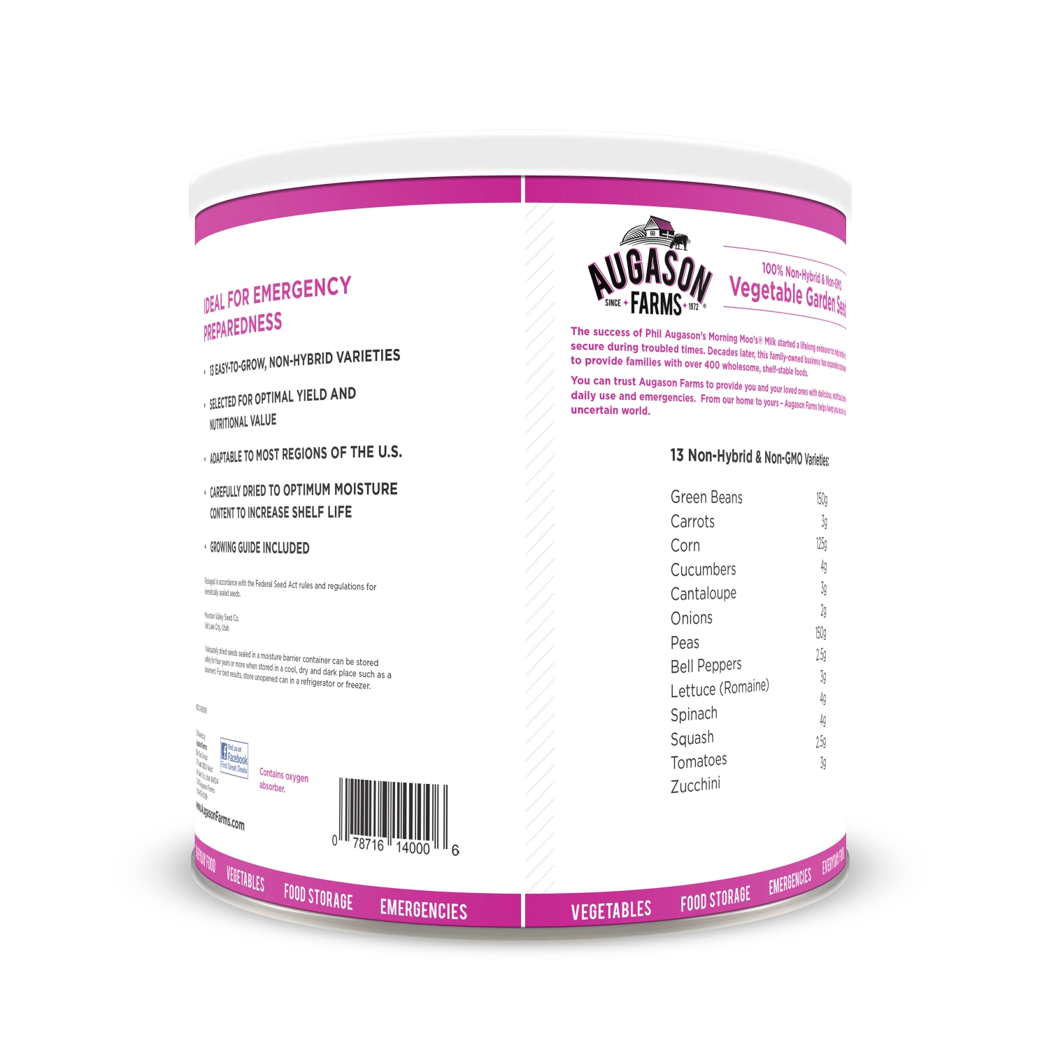 Augason Farms Vegetable Garden Seeds 2 Augason Farms Vegetable Garden Seeds