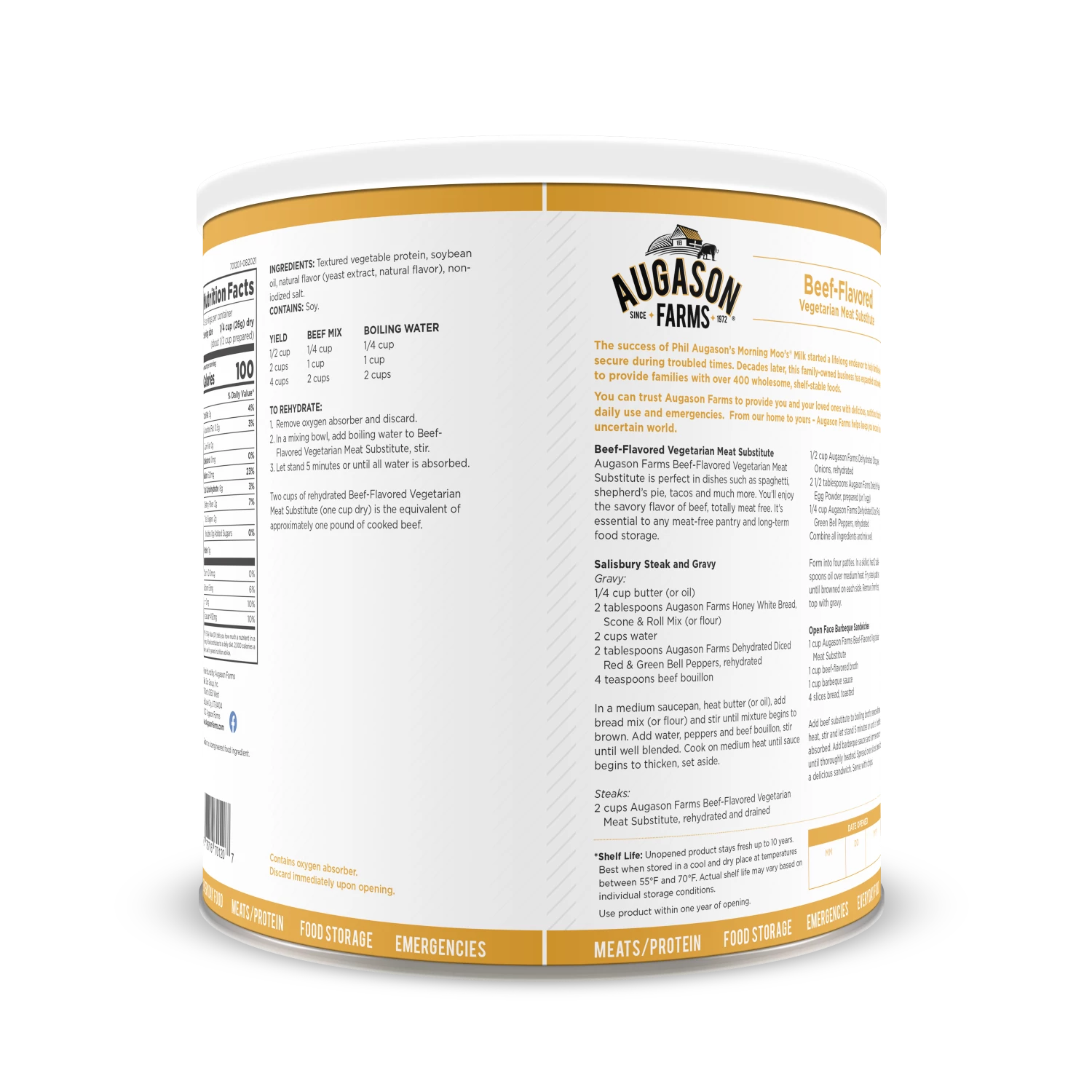 Food & Food Storage Augason Farms Beef Flavored Vegetarian Meat Substitute 2 Food & Food Storage Augason Farms Beef Flavored Vegetarian Meat Substitute