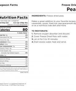 Augason Farms Freeze Dried Peas Food & Food Storage