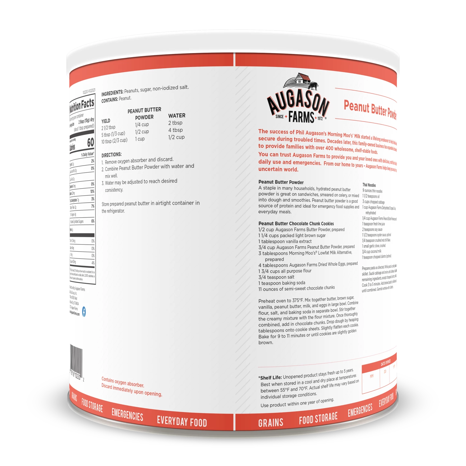 Augason Farms Dehydrated Peanut Butter Powder Food & Food Storage 2 Augason Farms Dehydrated Peanut Butter Powder Food & Food Storage