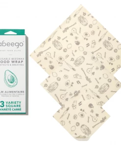 Abeego Reusable Beeswax Food Wraps - Variety Square Pack