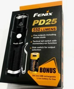 Fenix Pocket EDC 550 Lumens Flashlight PD25 + 700U Battery Flashlights