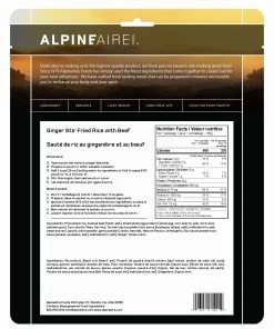Backpacking Meals AlpineAire Ginger Stir Fried Rice With Beef