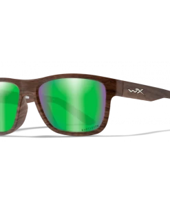 Gear WILEY X OVATION - CAPTIVATE Polarized Green Mirror With Matte Wood Grain Frame