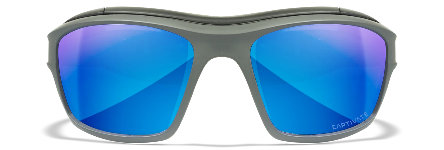 Gear Wiley X Ozone Sunglasses - Matte Grey Frame With Captivate Polarized Blue Lenses 2 Gear Wiley X Ozone Sunglasses - Matte Grey Frame With Captivate Polarized Blue Lenses