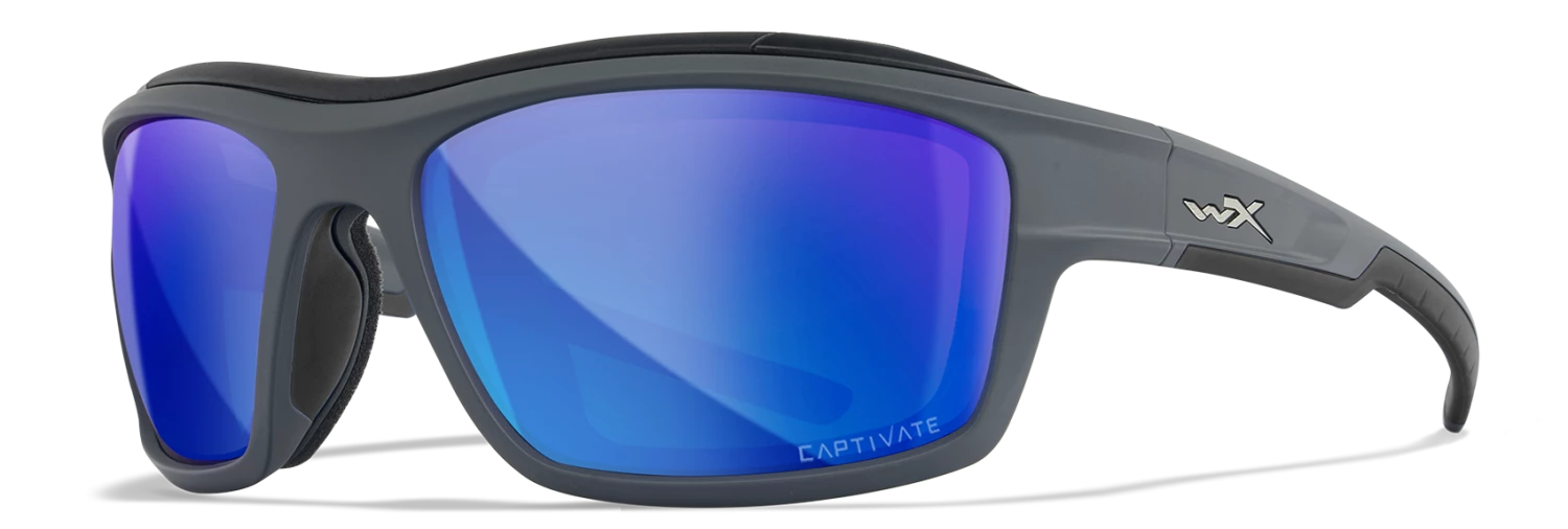 Gear Wiley X Ozone Sunglasses - Matte Grey Frame With Captivate Polarized Blue Lenses 1 Gear Wiley X Ozone Sunglasses - Matte Grey Frame With Captivate Polarized Blue Lenses