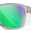 Wiley X Trek Sunglasses - Gloss Crystal Light Grey Frames With Captivate Polarized Green Mirror Lenses Gear