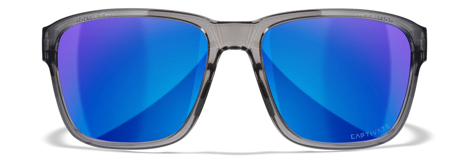 Wiley X Trek Sunglasses - Gloss Crystal Dark Grey Frame With Captivate Polarized Blue Mirror Lenses Gear 4 Wiley X Trek Sunglasses - Gloss Crystal Dark Grey Frame With Captivate Polarized Blue Mirror Lenses Gear