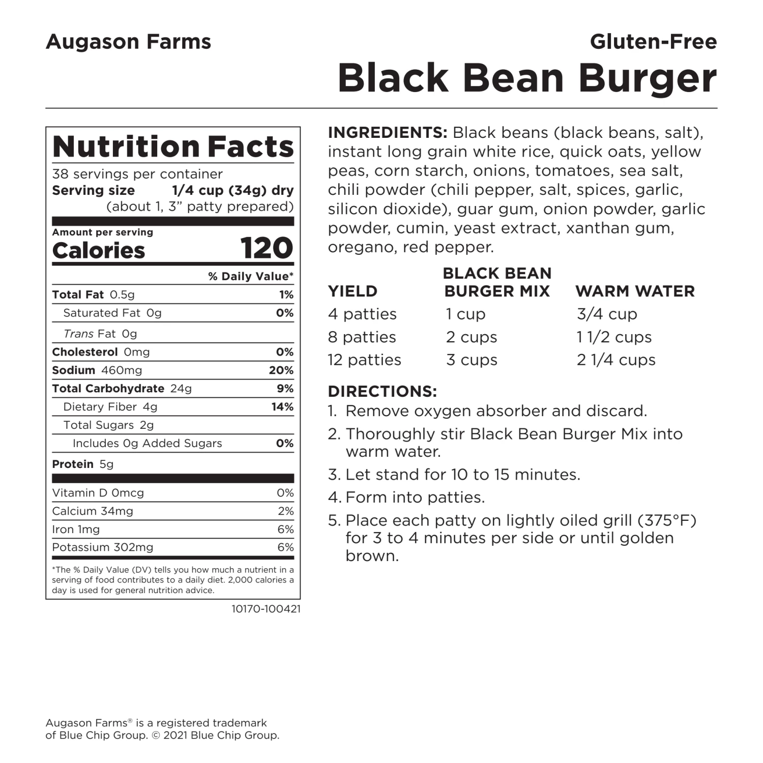 Food & Food Storage Augason Farms Black Bean Burger 17 Food & Food Storage Augason Farms Black Bean Burger