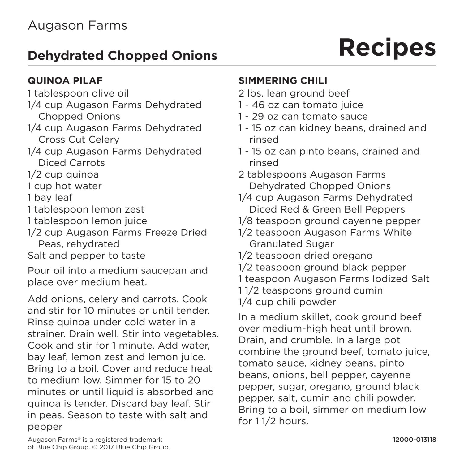 Augason Farms Dehydrated Chopped Onions 9 Augason Farms Dehydrated Chopped Onions