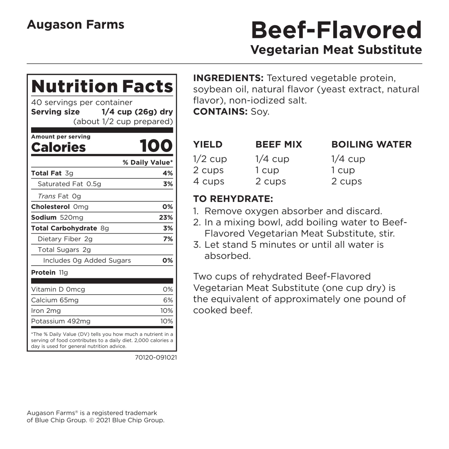 Food & Food Storage Augason Farms Beef Flavored Vegetarian Meat Substitute 7 Food & Food Storage Augason Farms Beef Flavored Vegetarian Meat Substitute